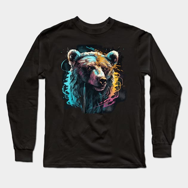 Electric bear Long Sleeve T-Shirt by Pixy Official